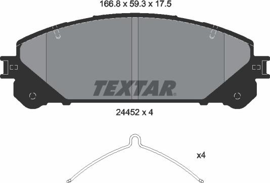 Textar 2445201 - Bremžu uzliku kompl., Disku bremzes ps1.lv