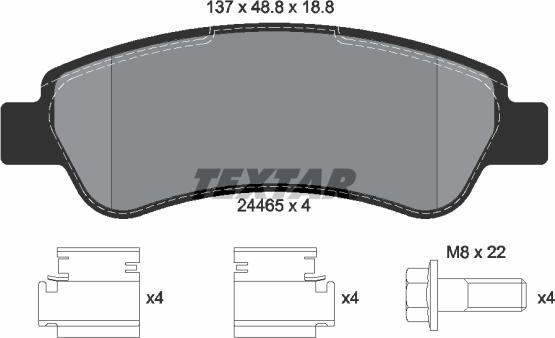 Textar _2446501 - Bremžu uzliku kompl., Disku bremzes ps1.lv