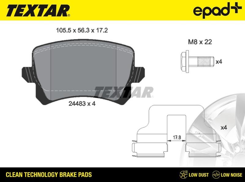 Textar 2448301CP - Bremžu uzliku kompl., Disku bremzes ps1.lv