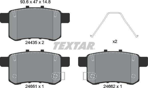 Textar 2443501 - Bremžu uzliku kompl., Disku bremzes ps1.lv