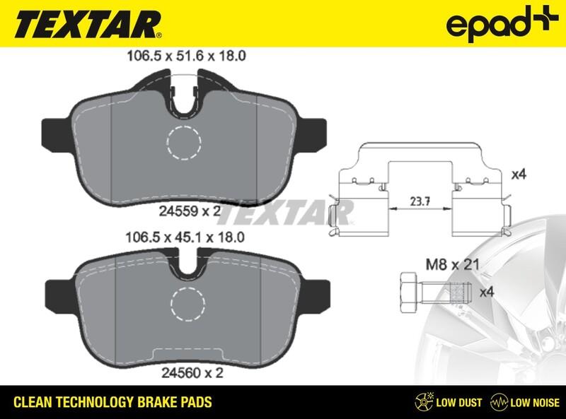 Textar 2455901CP - Bremžu uzliku kompl., Disku bremzes ps1.lv