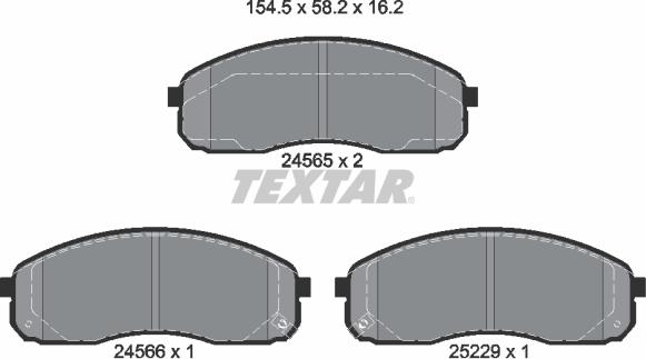 Textar 2456501 - Bremžu uzliku kompl., Disku bremzes ps1.lv