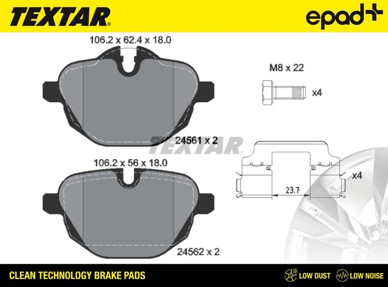 Textar 2456101CP - Bremžu uzliku kompl., Disku bremzes ps1.lv