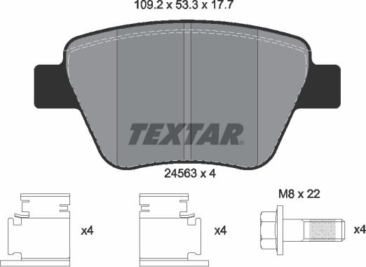 Textar 2456301 - Bremžu uzliku kompl., Disku bremzes ps1.lv