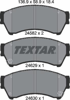 Textar 2458202 - Bremžu uzliku kompl., Disku bremzes ps1.lv