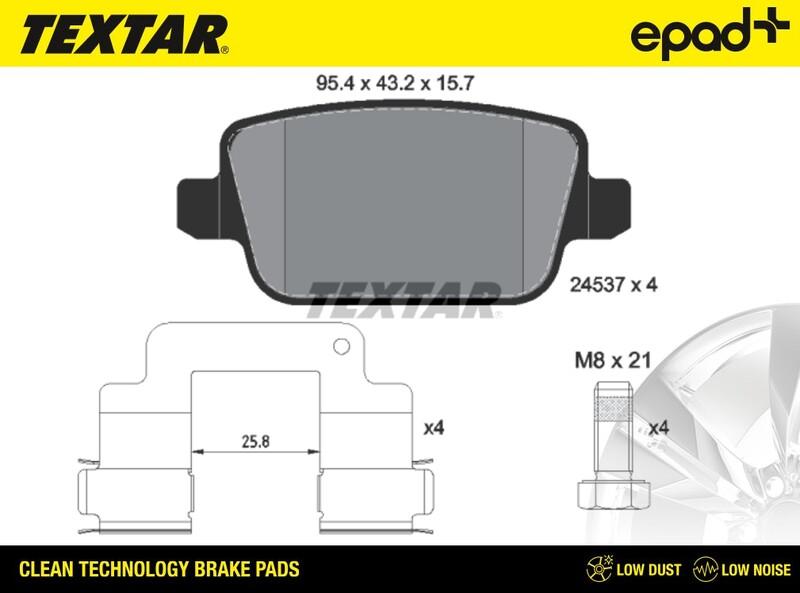 Textar 2453701CP - Bremžu uzliku kompl., Disku bremzes ps1.lv