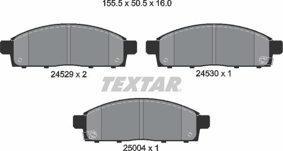 Textar 2452905 - Bremžu uzliku kompl., Disku bremzes ps1.lv