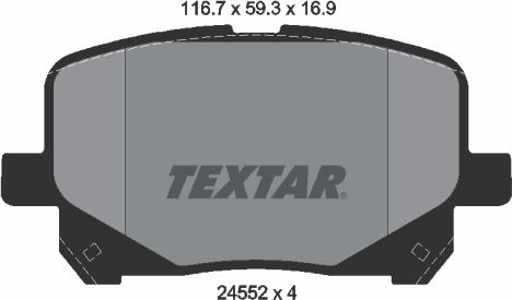 Textar 2452201 - Bremžu uzliku kompl., Disku bremzes ps1.lv