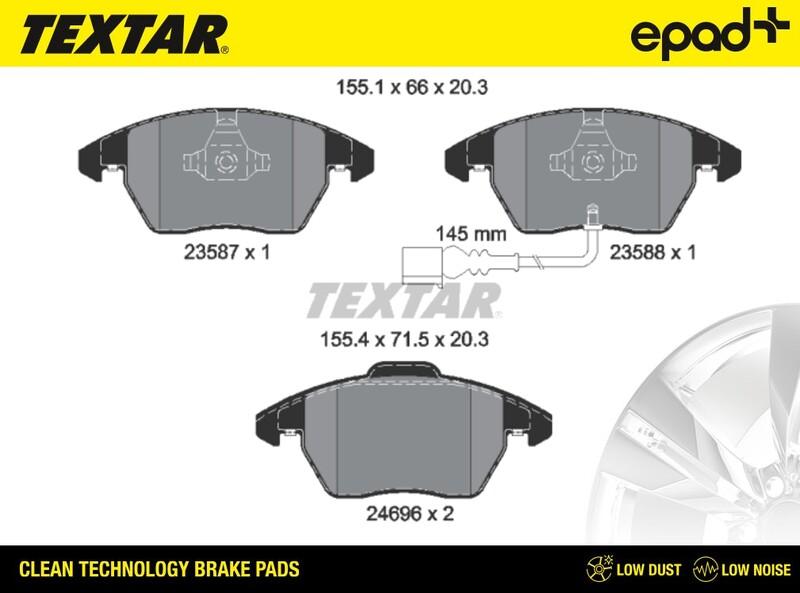 Textar 2469602CP - Bremžu uzliku kompl., Disku bremzes ps1.lv