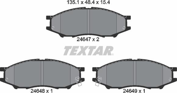 Textar 2464701 - Bremžu uzliku kompl., Disku bremzes ps1.lv