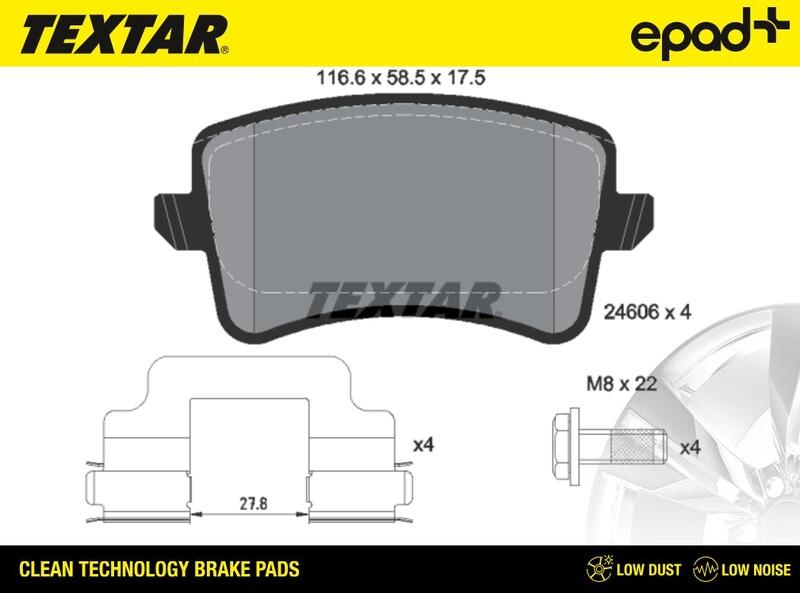 Textar 2460601CP - Bremžu uzliku kompl., Disku bremzes ps1.lv