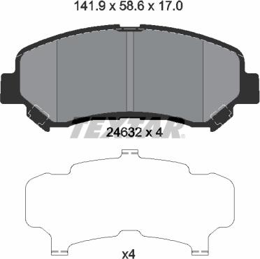 Textar 2463201 - Bremžu uzliku kompl., Disku bremzes ps1.lv