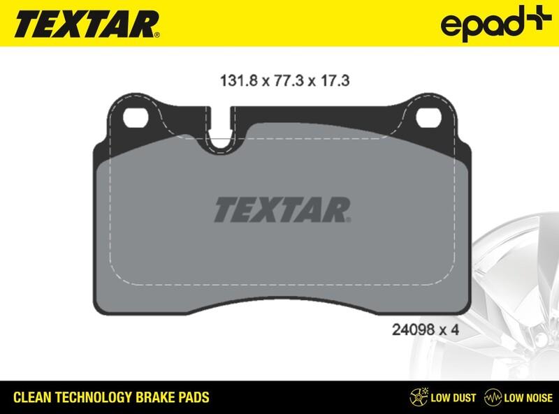 Textar 2409801CP - Bremžu uzliku kompl., Disku bremzes ps1.lv