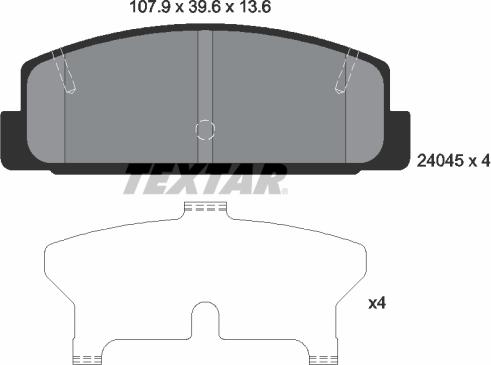 Textar 2404501 - Bremžu uzliku kompl., Disku bremzes ps1.lv