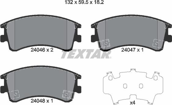 Textar 2404601 - Bremžu uzliku kompl., Disku bremzes ps1.lv