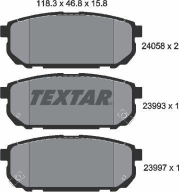 Textar 2405801 - Bremžu uzliku kompl., Disku bremzes ps1.lv