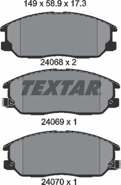 Textar 2406801 - Bremžu uzliku kompl., Disku bremzes ps1.lv