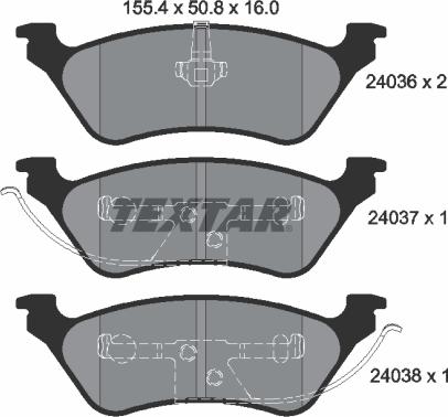 Textar 2403601 - Bremžu uzliku kompl., Disku bremzes ps1.lv