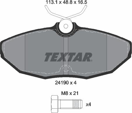 Textar 2419001 - Bremžu uzliku kompl., Disku bremzes ps1.lv