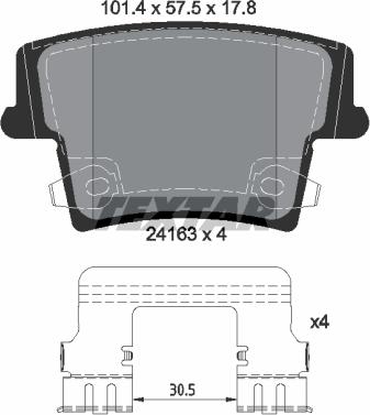 Textar 2416303 - Bremžu uzliku kompl., Disku bremzes ps1.lv