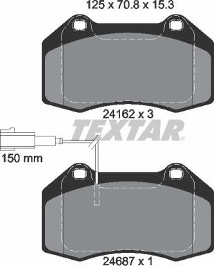 Textar 2416202 - Bremžu uzliku kompl., Disku bremzes ps1.lv