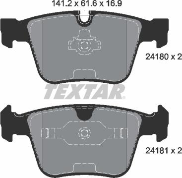 Textar 2418001 - Bremžu uzliku kompl., Disku bremzes ps1.lv