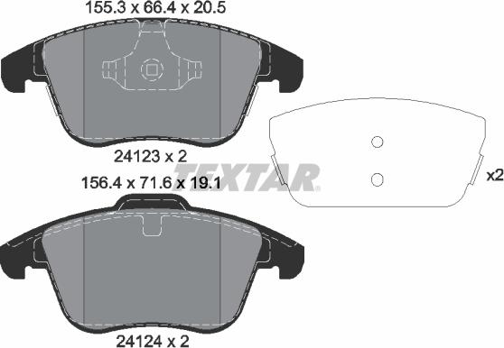 Textar 2412305 - Bremžu uzliku kompl., Disku bremzes ps1.lv