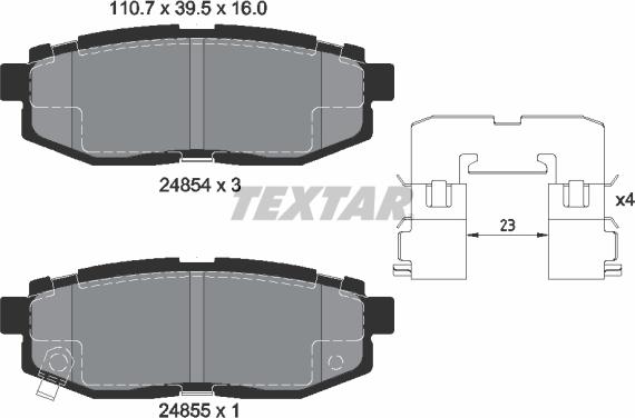 Textar 2485401 - Bremžu uzliku kompl., Disku bremzes ps1.lv