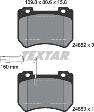 Textar 2485201 - Bremžu uzliku kompl., Disku bremzes ps1.lv