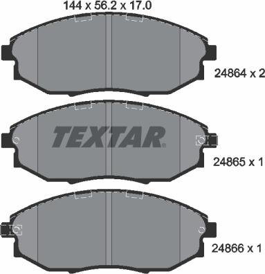 Textar 2486401 - Bremžu uzliku kompl., Disku bremzes ps1.lv