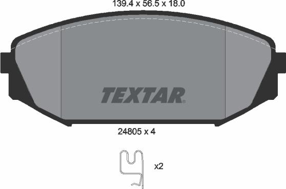 Textar 2480501 - Bremžu uzliku kompl., Disku bremzes ps1.lv