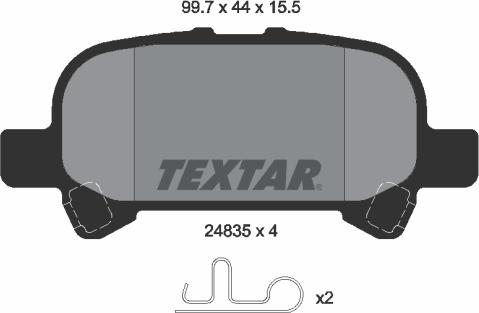 Textar 2483501 - Bremžu uzliku kompl., Disku bremzes ps1.lv