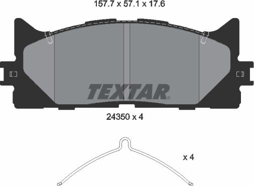 Textar 2435001 - Bremžu uzliku kompl., Disku bremzes ps1.lv