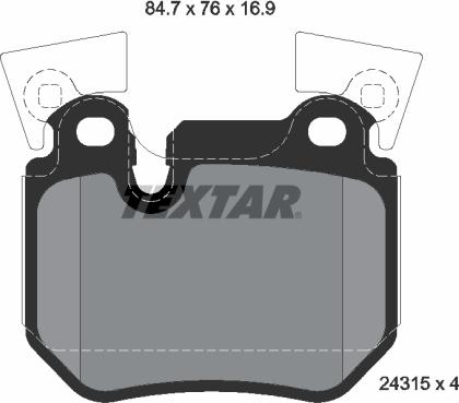 Textar 2431501 - Bremžu uzliku kompl., Disku bremzes ps1.lv