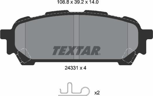 Textar 2433101 - Bremžu uzliku kompl., Disku bremzes ps1.lv