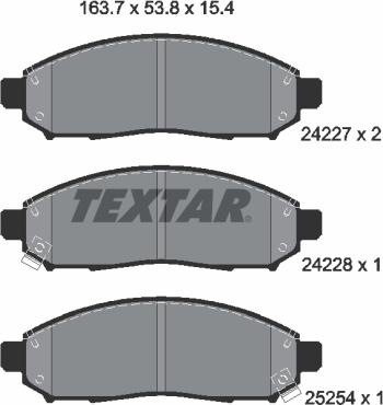 Textar 2422704 - Bremžu uzliku kompl., Disku bremzes ps1.lv