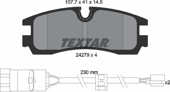 Textar 2427901 - Bremžu uzliku kompl., Disku bremzes ps1.lv