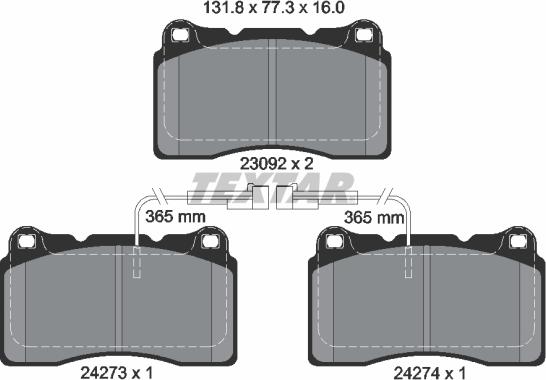 Textar 2427301 - Bremžu uzliku kompl., Disku bremzes ps1.lv