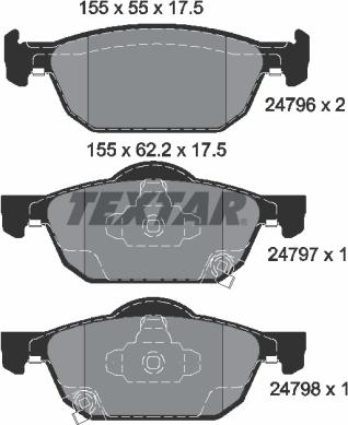 Textar 2479601 - Bremžu uzliku kompl., Disku bremzes ps1.lv