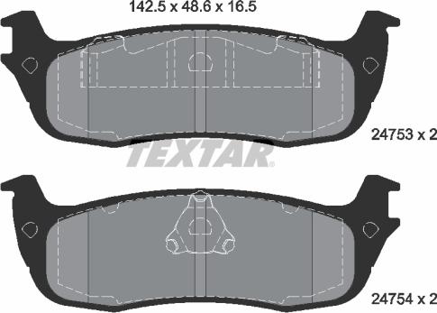 Textar 2475301 - Bremžu uzliku kompl., Disku bremzes ps1.lv