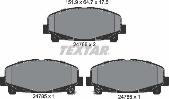 Textar 2476601 - Bremžu uzliku kompl., Disku bremzes ps1.lv