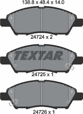 Textar 2472401 - Bremžu uzliku kompl., Disku bremzes ps1.lv