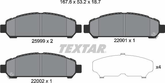 Textar 2599901 - Bremžu uzliku kompl., Disku bremzes ps1.lv