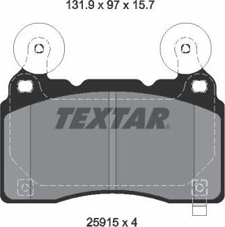 Textar 2591501 - Bremžu uzliku kompl., Disku bremzes ps1.lv