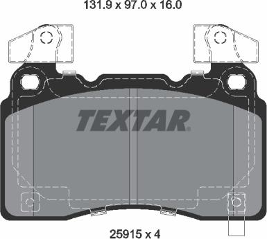 Textar 2591503 - Bremžu uzliku kompl., Disku bremzes ps1.lv