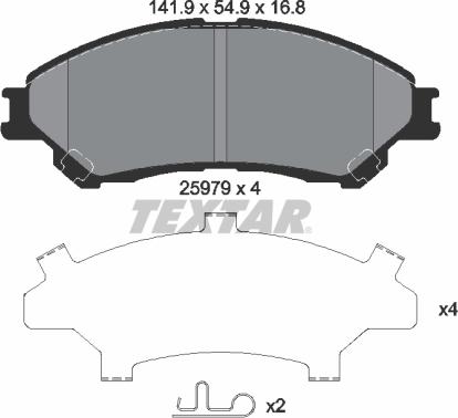 Textar 2597901 - Bremžu uzliku kompl., Disku bremzes ps1.lv