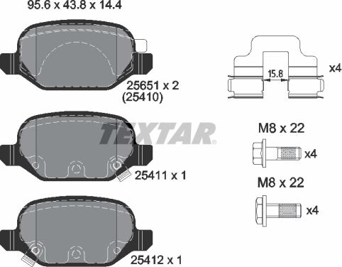 Textar 2541001 - Bremžu uzliku kompl., Disku bremzes ps1.lv