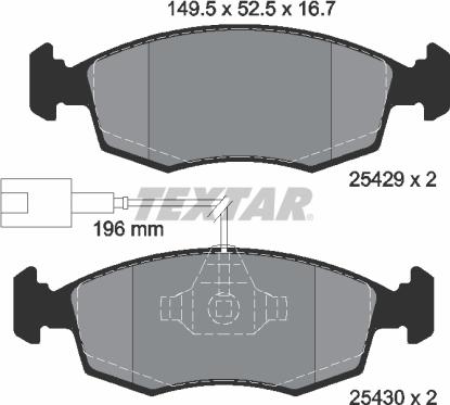 Textar 2542901 - Bremžu uzliku kompl., Disku bremzes ps1.lv