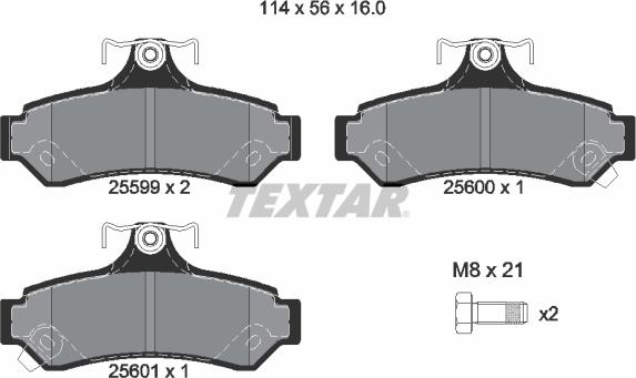 Textar 2559901 - Bremžu uzliku kompl., Disku bremzes ps1.lv