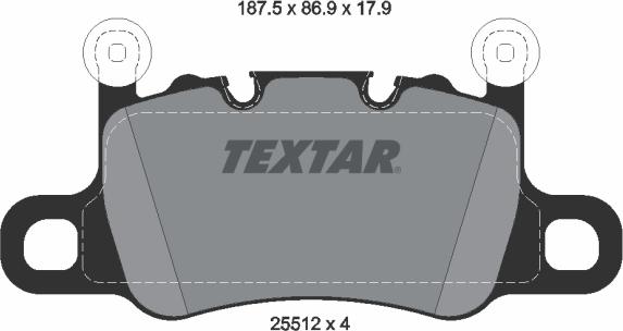 Textar 2551201 - Bremžu uzliku kompl., Disku bremzes ps1.lv